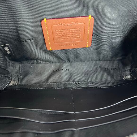 Coach Charter Slim Crossbody Bag Black Pebble Leather CC070 + Round Pouch - Picture 10 of 10